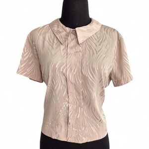 Jones New York Beige Textured Women's Blouse